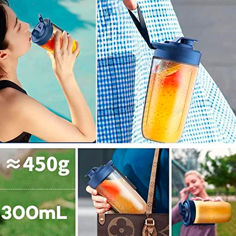 Liquidificador portátil recarregável 6 lâminas - 400ml USB
