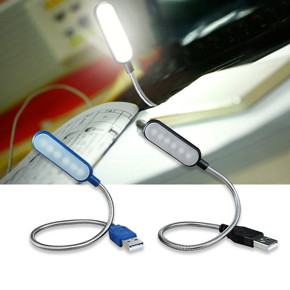 Mini lâmpada flexível LED USB portátil - para leitura e notebooks