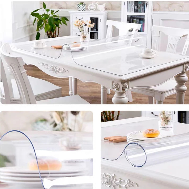 Toalha de mesa proteção total - transparente e impermeável