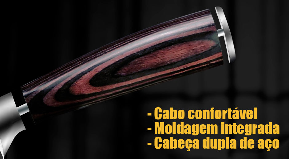 Conjunto de facas aço damasco inoxidável - elegância e sofisticação