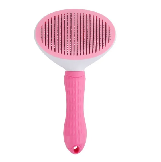 Escova para remoção de pelos e massageadora autolimpante - gatos e cães