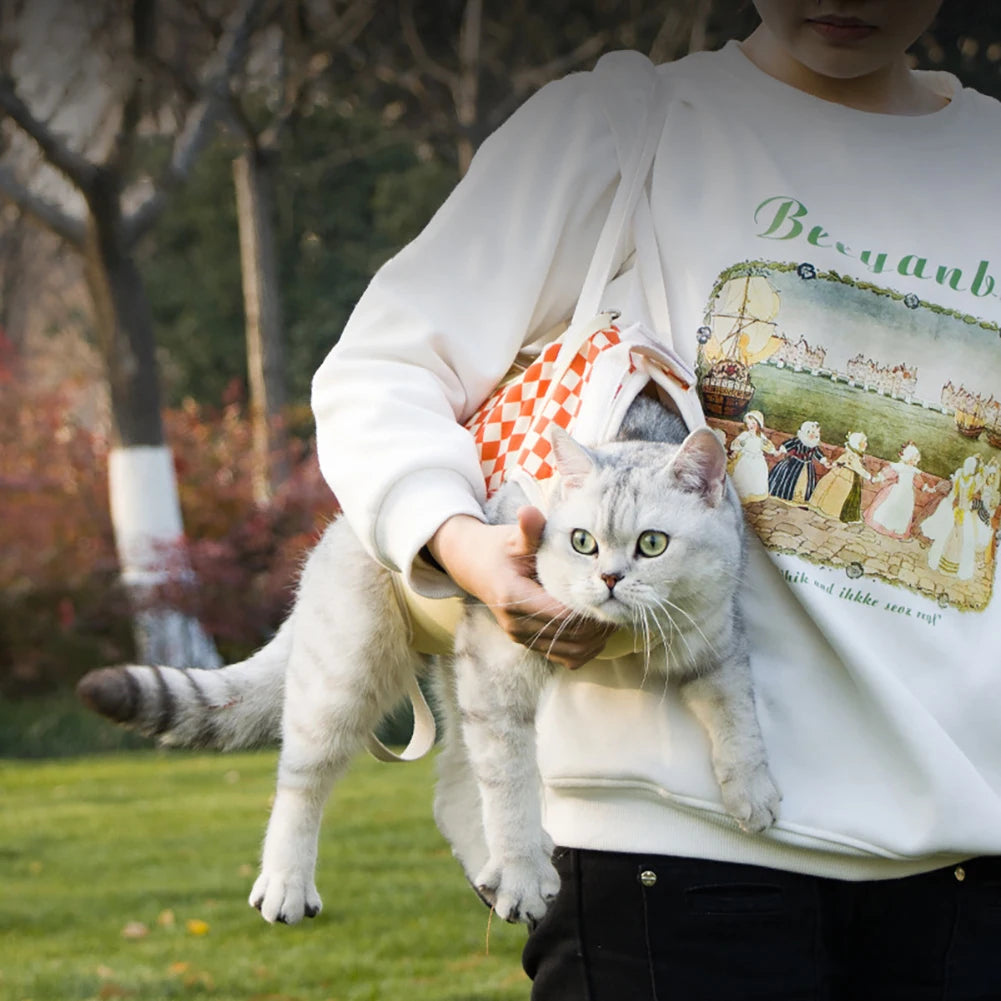 Bolsa para carregar gatos e coleira peitoral - duas funções