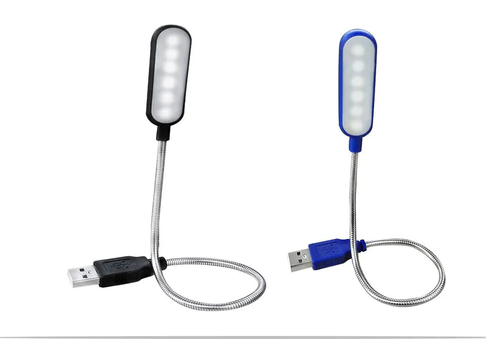 Mini lâmpada flexível LED USB portátil - para leitura e notebooks
