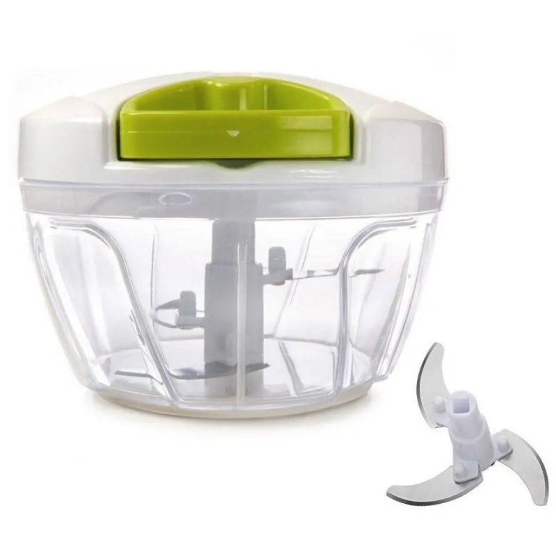 Mini processador manual com 3 lâminas curvas - 500ml de capacidade