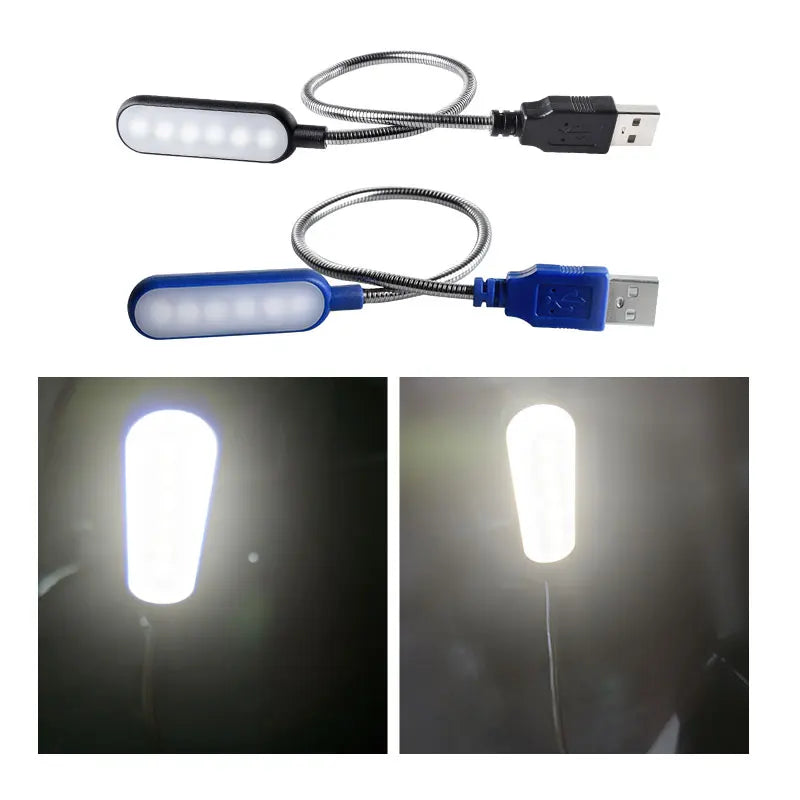Mini lâmpada flexível LED USB portátil - para leitura e notebooks