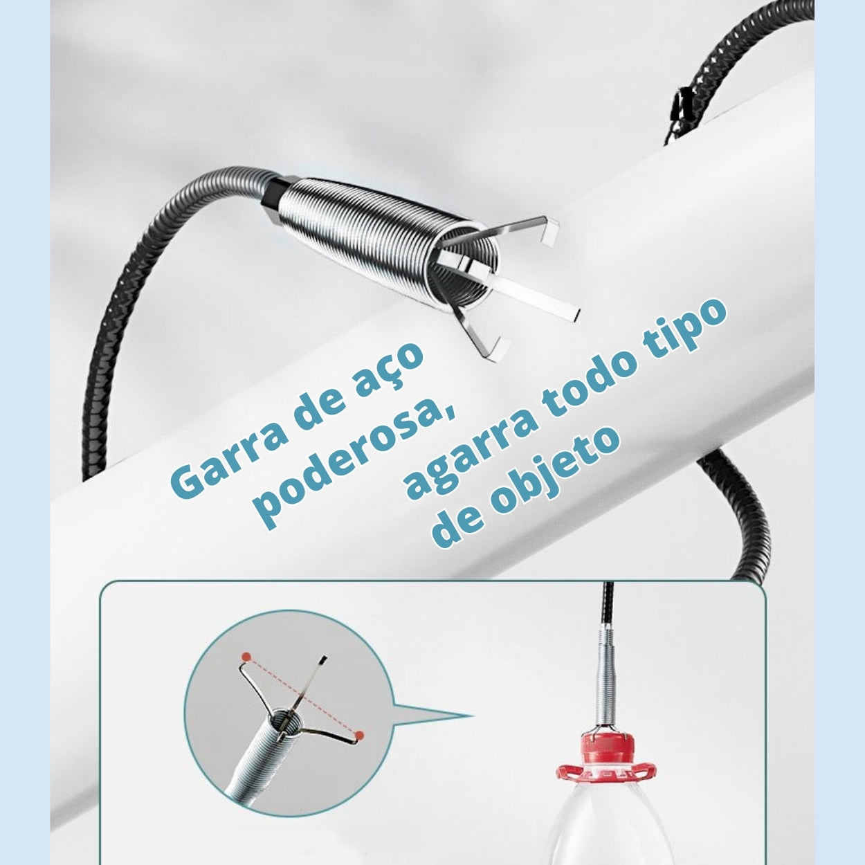 Desentupidor e desbloqueador super flexível - agarra tudo