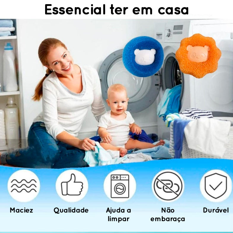 Bola removedora de pelos reutilizável para máquina de lavar