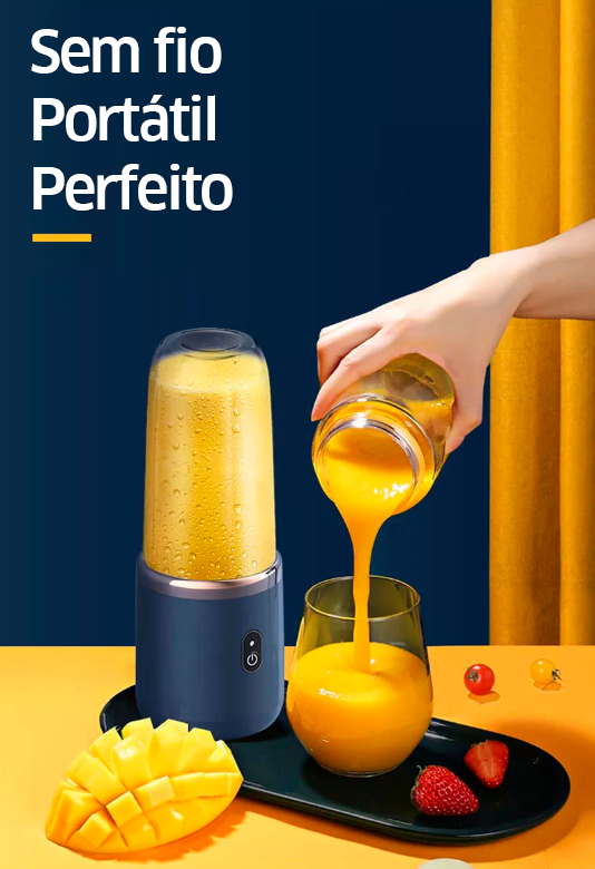 Liquidificador portátil recarregável 6 lâminas - 400ml USB