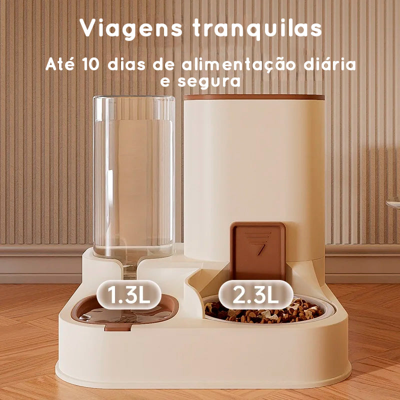 Alimentador automático para pets - água e ração, alta capacidade