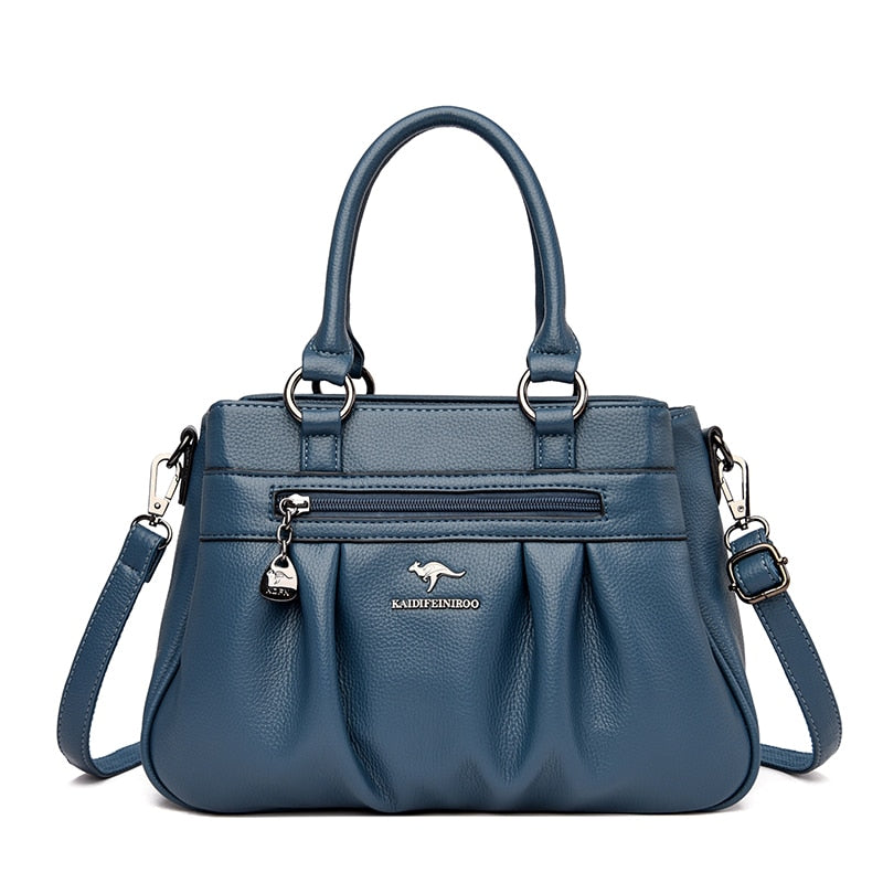 Bolsa feminina casual 3 camadas alta capacidade e espaçosa