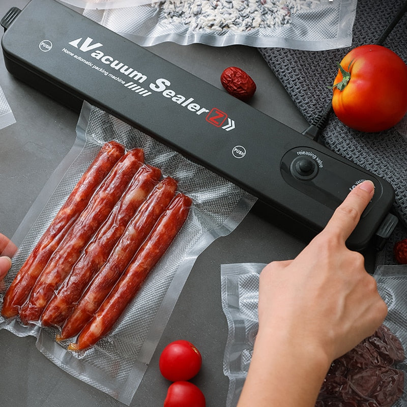 Máquina seladora à vácuo portátil automática 110/220v + brinde