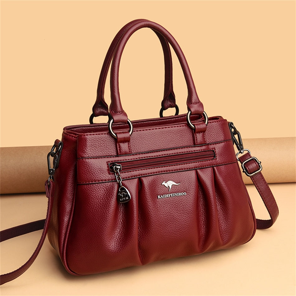 Bolsa feminina casual 3 camadas alta capacidade e espaçosa
