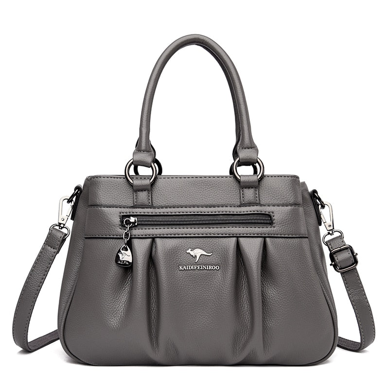 Bolsa feminina casual 3 camadas alta capacidade e espaçosa