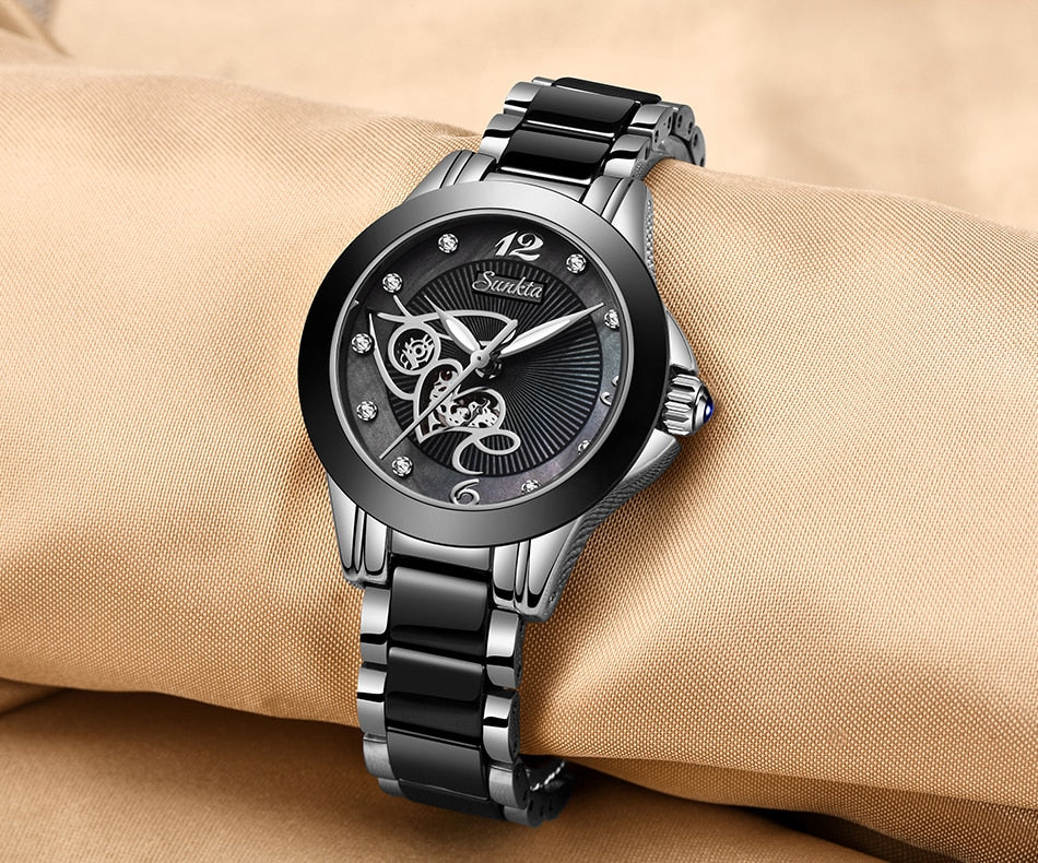 Relógio feminino de luxo - design exclusivo
