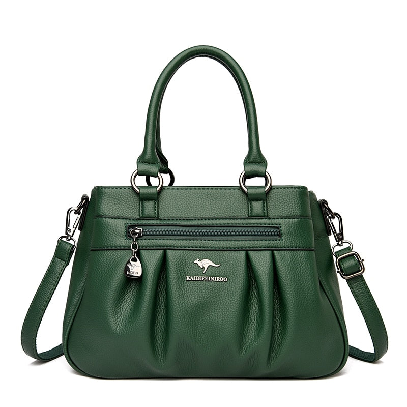 Bolsa feminina casual 3 camadas alta capacidade e espaçosa