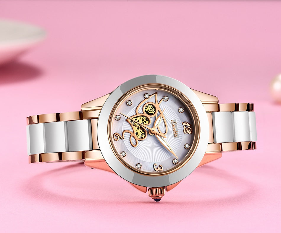 Relógio feminino de luxo - design exclusivo