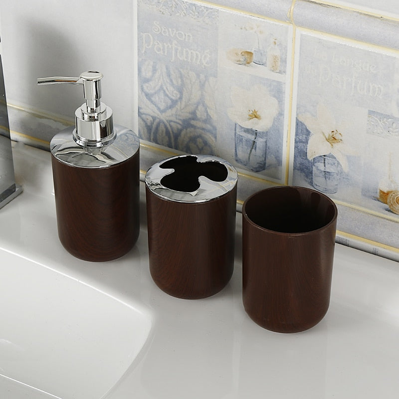 Kit de 3 peças organizador de banheiro completo marfim ou chocolate