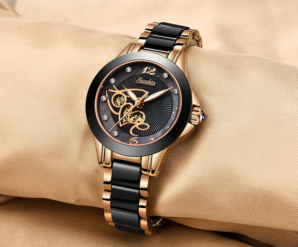 Relógio feminino de luxo - design exclusivo