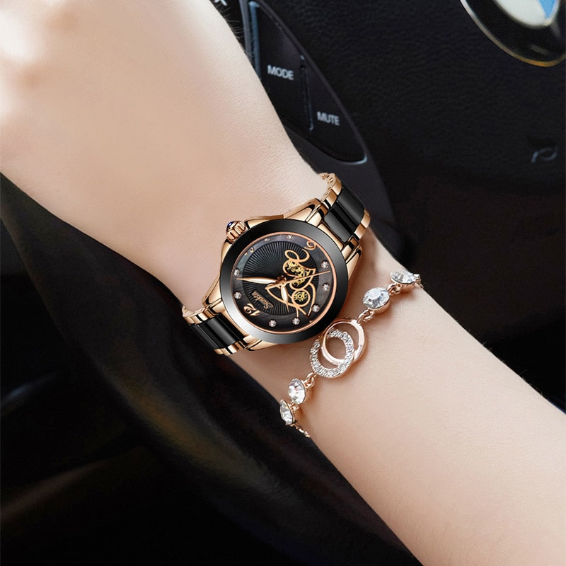 Relógio feminino de luxo - design exclusivo