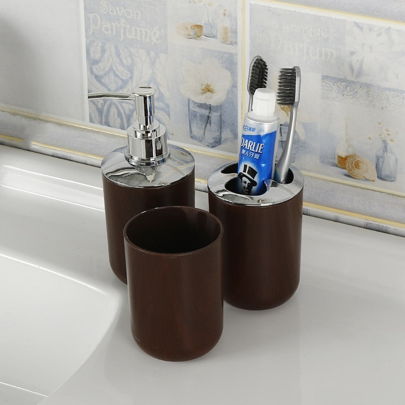 Kit de 3 peças organizador de banheiro completo marfim ou chocolate