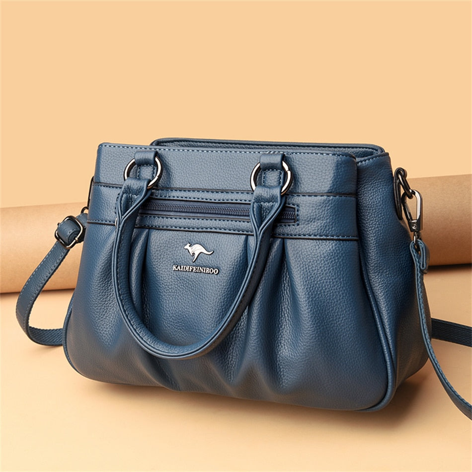 Bolsa feminina casual 3 camadas alta capacidade e espaçosa