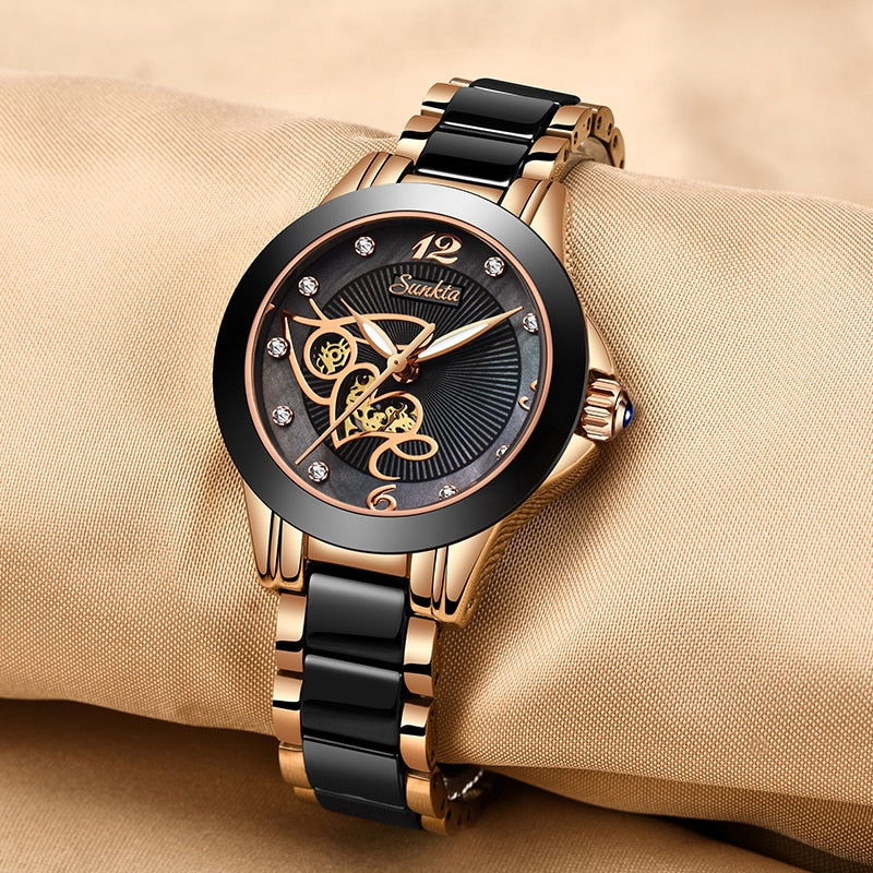 Relógio feminino de luxo - design exclusivo