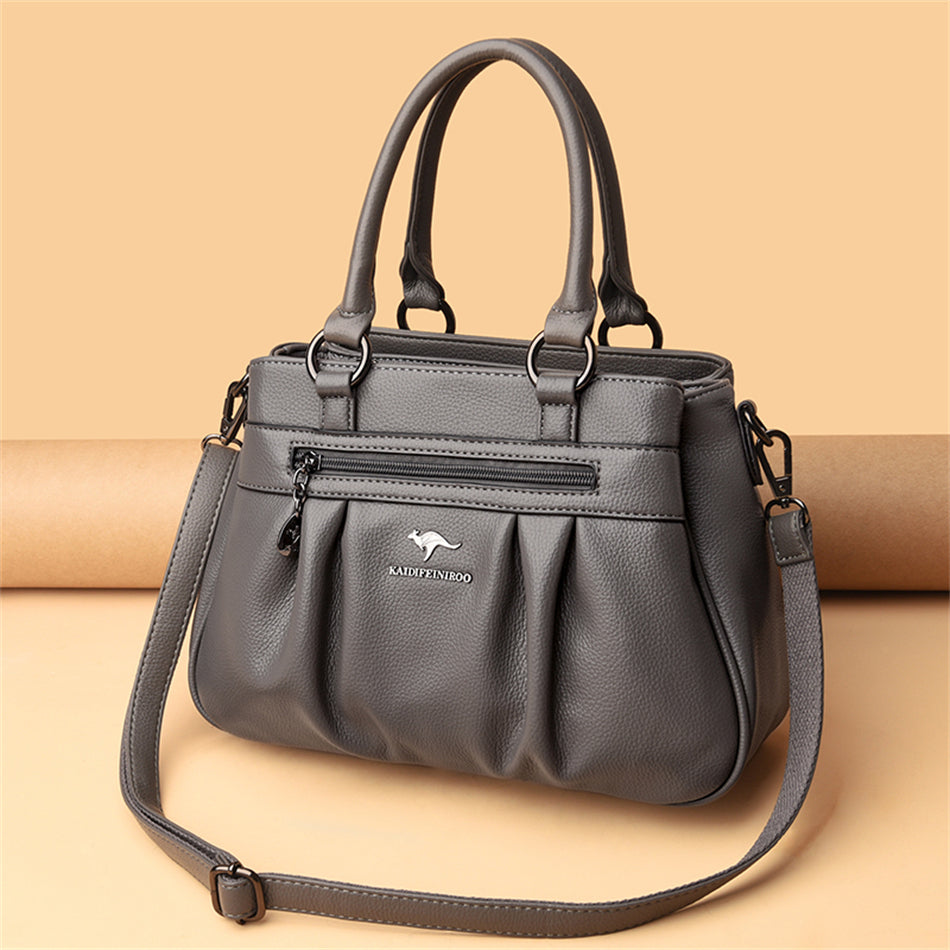 Bolsa feminina casual 3 camadas alta capacidade e espaçosa