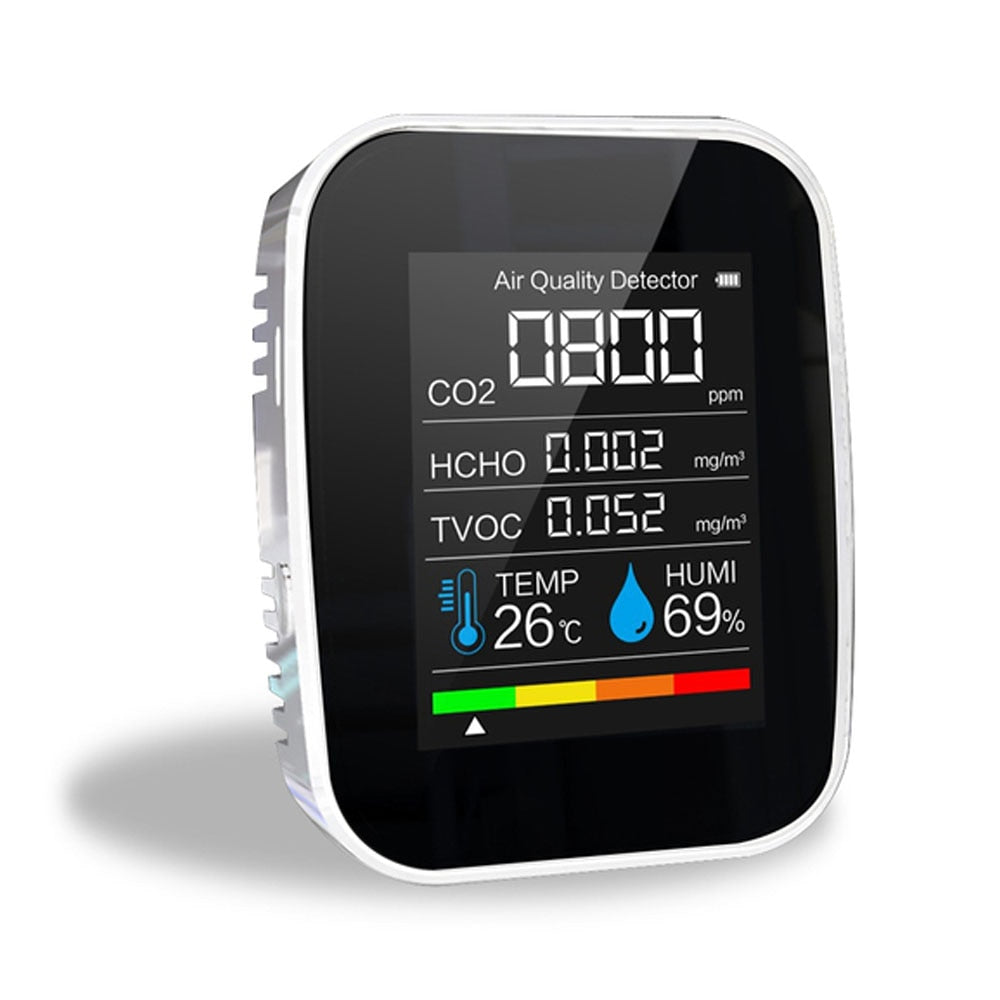Detector digital 5 em 1 sensor para qualidade do ar umidade e muito mais