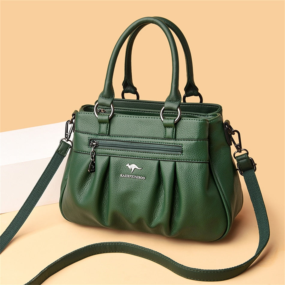 Bolsa feminina casual 3 camadas alta capacidade e espaçosa