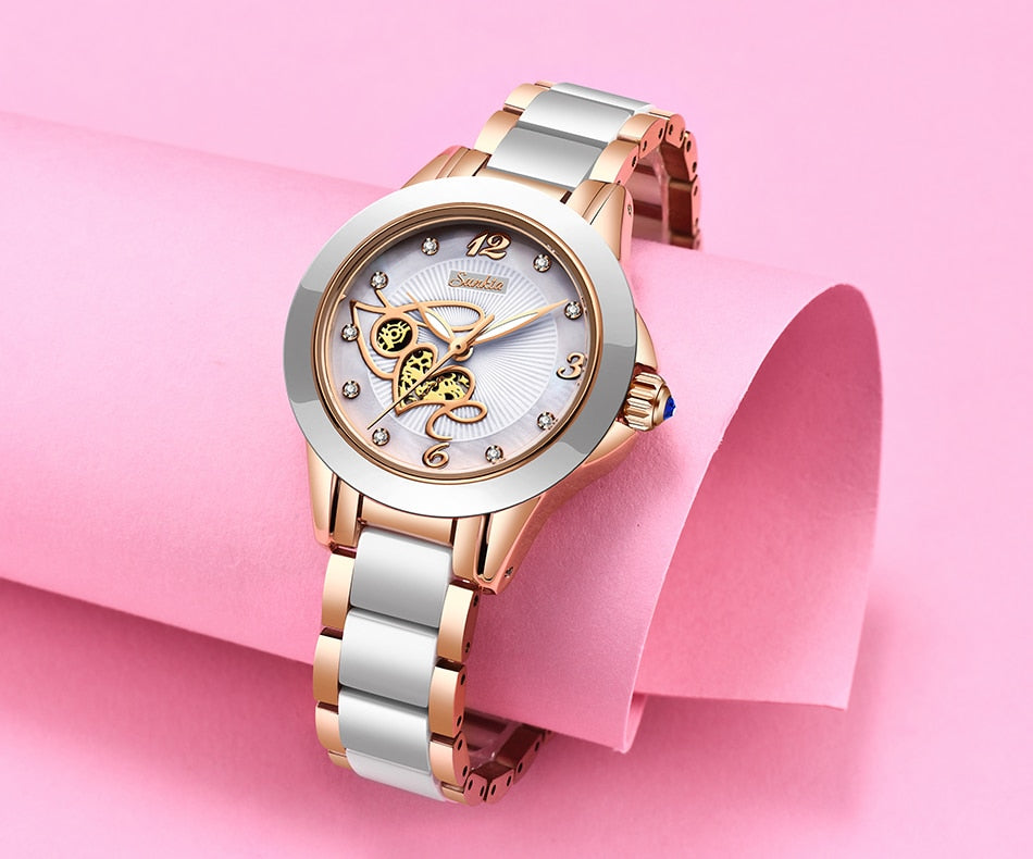 Relógio feminino de luxo - design exclusivo