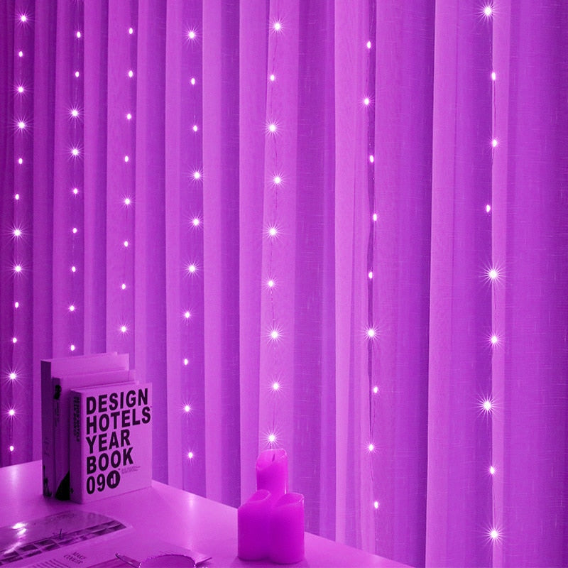 Cascata até 600 LEDs decoração natal - cores e tamanhos variados