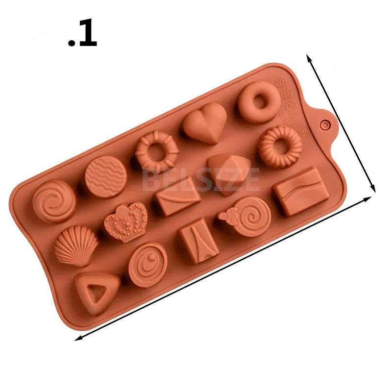 Moldes de silicone para chocolates, doces e confeitos em geral