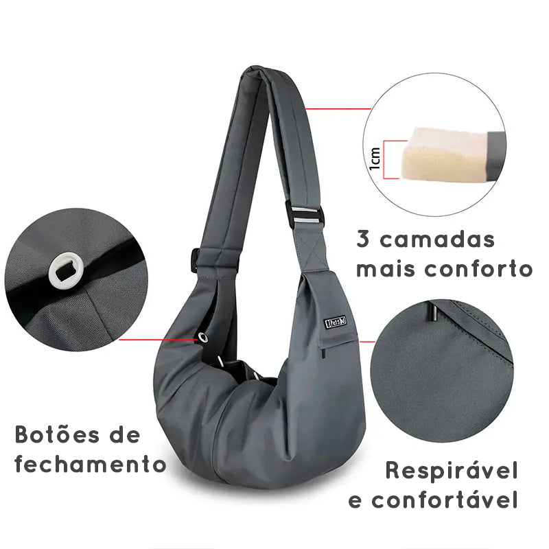 Bolsa para carregar pets transversal - para ficar pertinho
