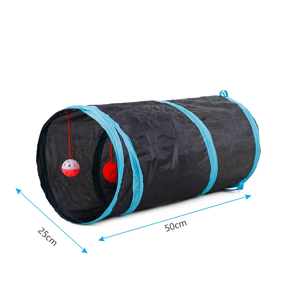 Túnel para gatos dobrável e interativo - vários modelos