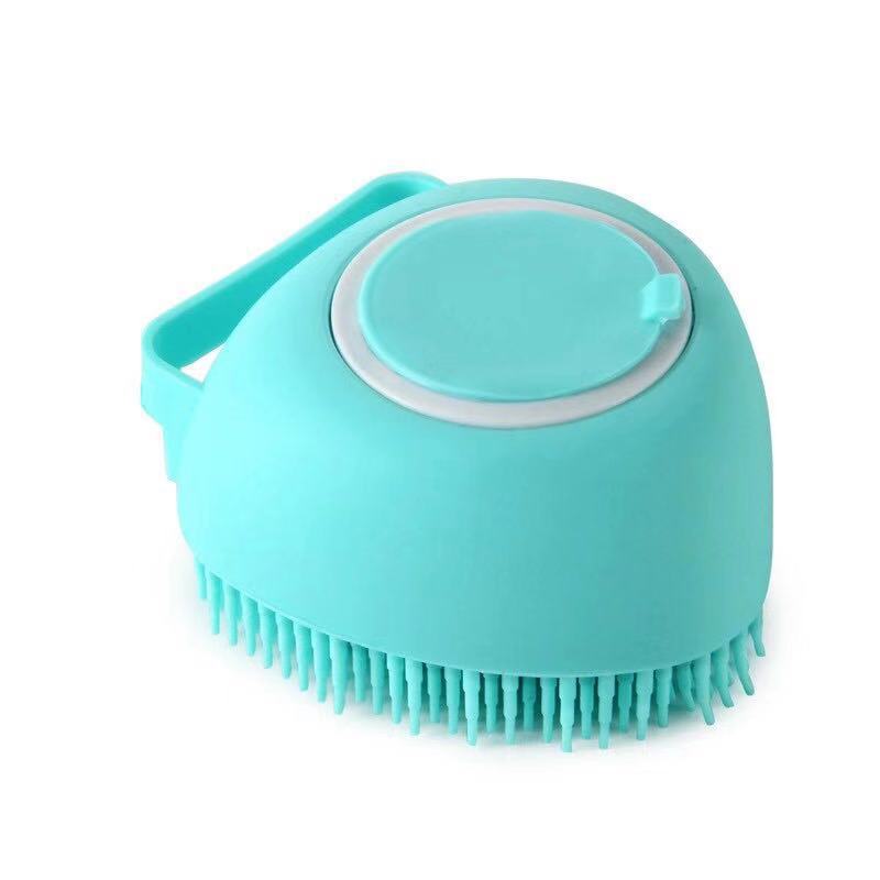 Escova massageadora para cães e gatos - preenche com shampoo e sabão