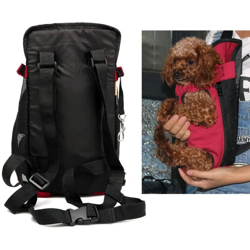 Mochila canguru para pets com espaço para perninhas
