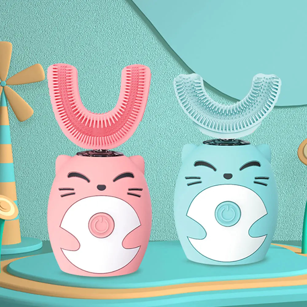 Escova de dentes elétrica infantil - limpeza instantânea 360 graus