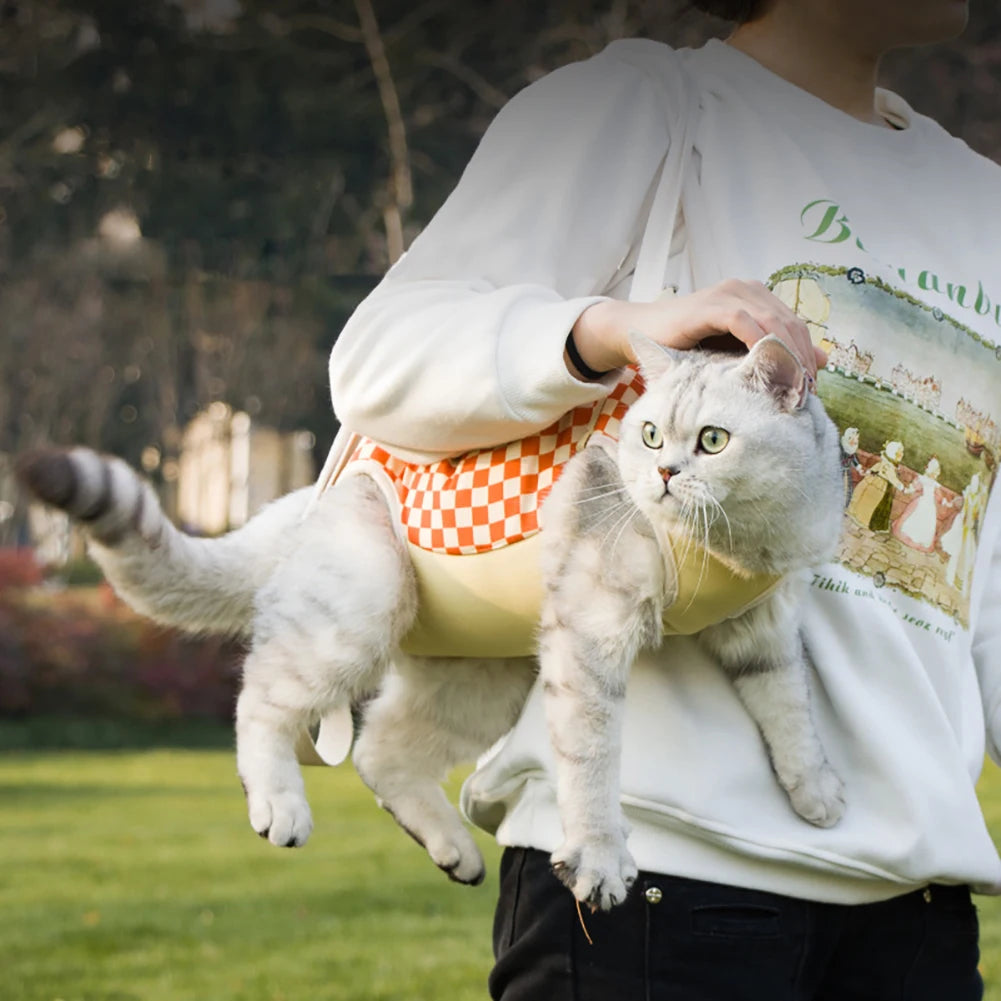 Bolsa para carregar gatos e coleira peitoral - duas funções