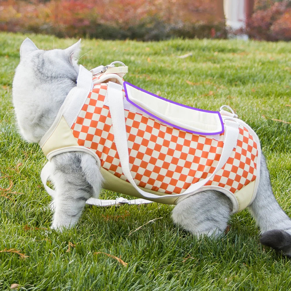Bolsa para carregar gatos e coleira peitoral - duas funções