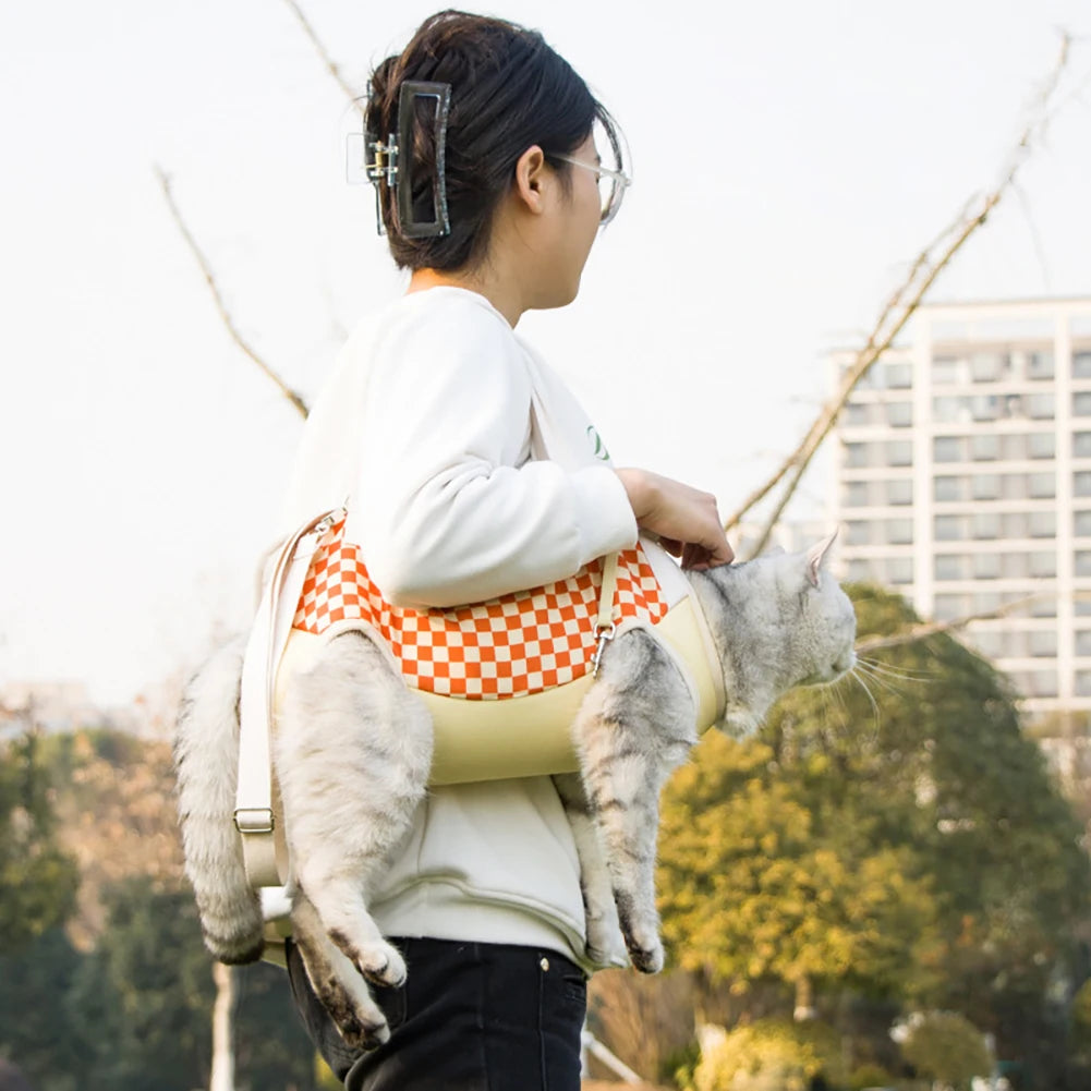 Bolsa para carregar gatos e coleira peitoral - duas funções