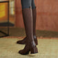 Bota de inverno com cano longo em tricô - super quentinha