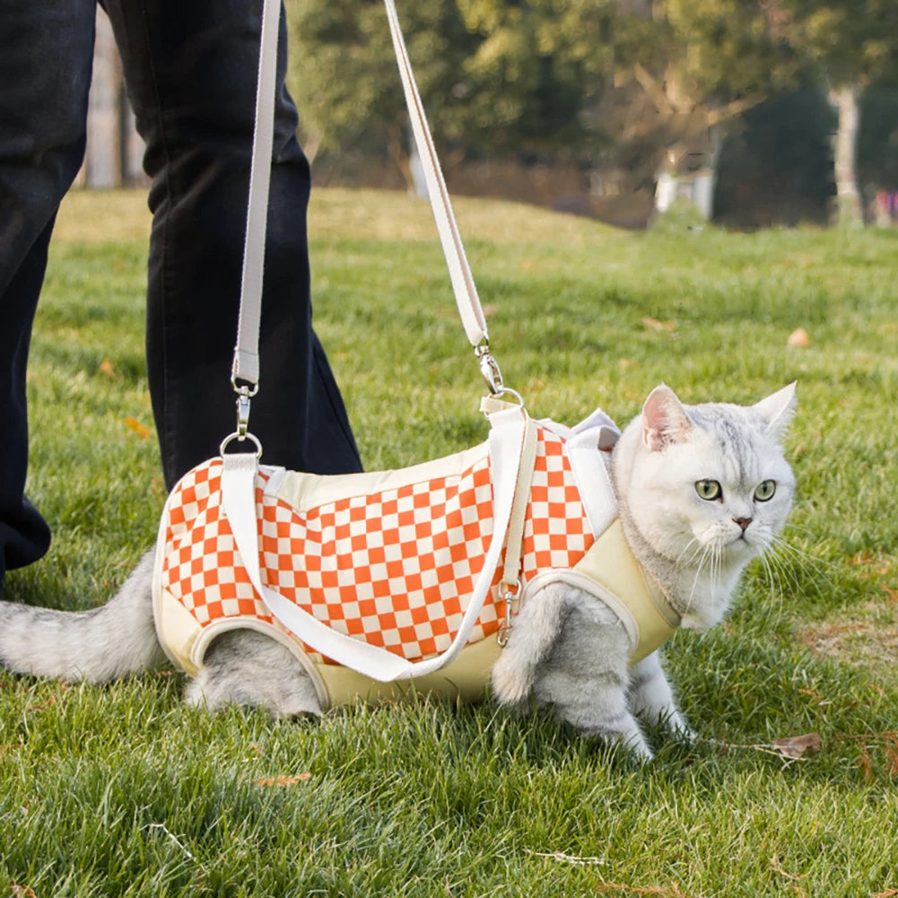 Bolsa para carregar gatos e coleira peitoral - duas funções