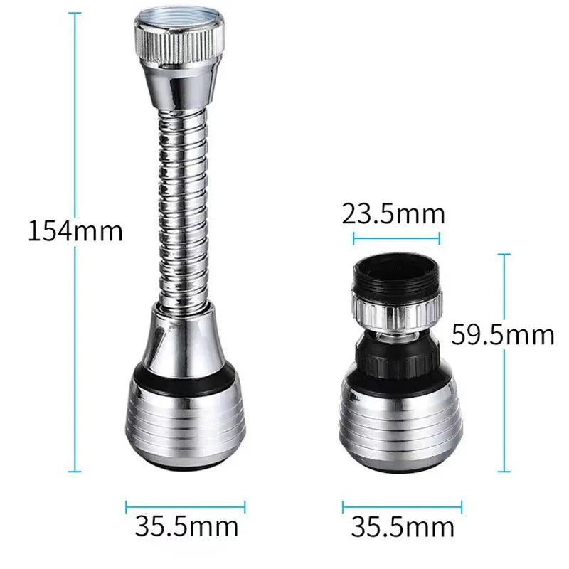 Extensor de torneira articulado em 360 graus - dois níveis de jato d'água