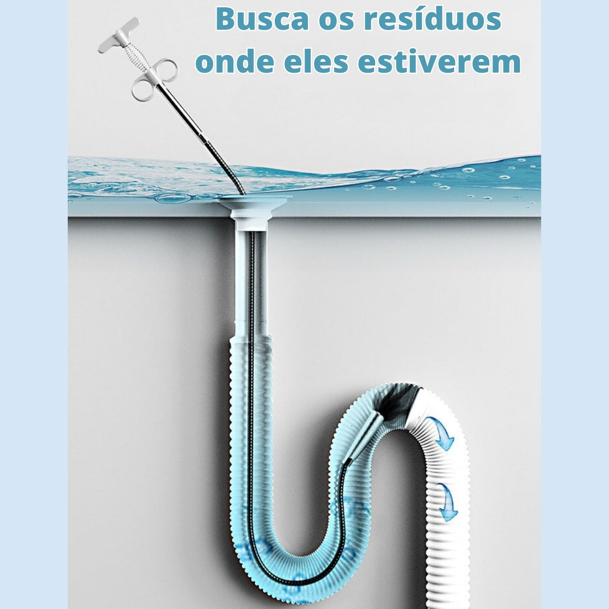 Desentupidor e desbloqueador super flexível - agarra tudo