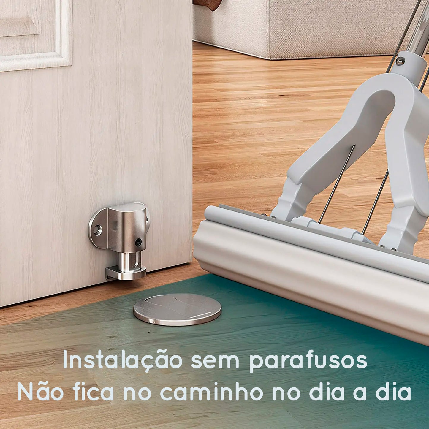 Trava de porta magnética ajustável - aço inoxidável