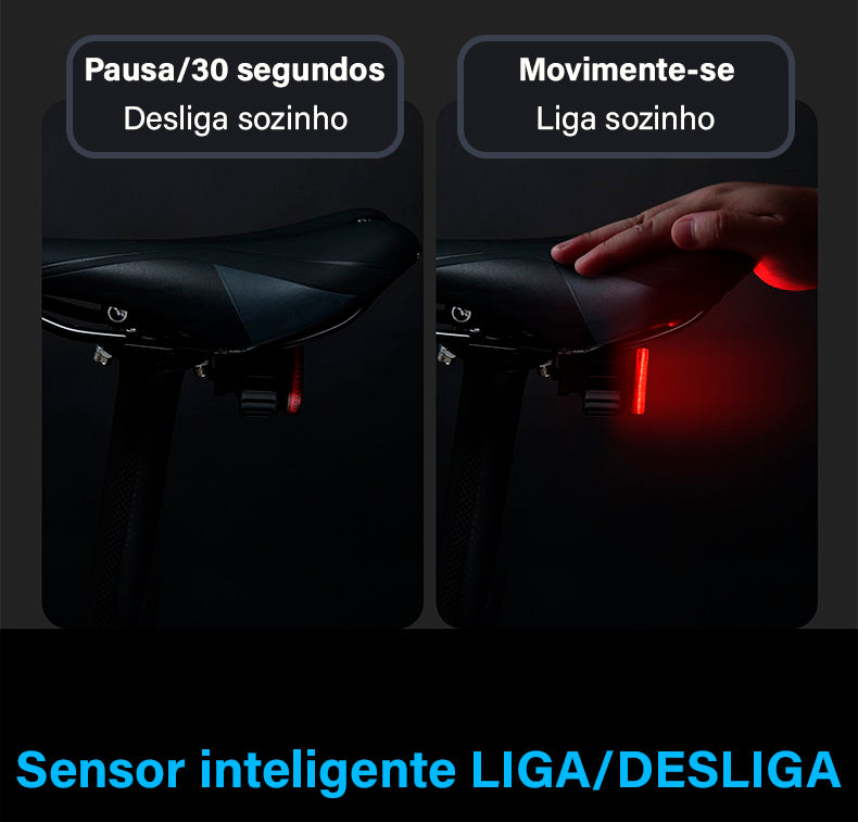 Luz bicicleta inteligente automática - à prova de água LED