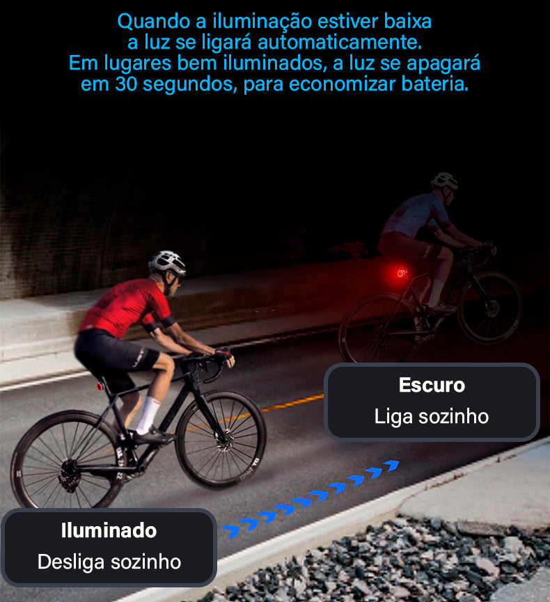 Luz bicicleta inteligente automática - à prova de água LED
