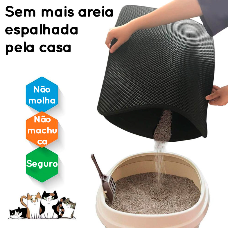 Tapete liteira para gatos dobrável e lavável - limpeza de verdade e antiderrapante