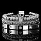 Trio de pulseiras estilo Coroa dos Reis luxuosa - dourada e prateada
