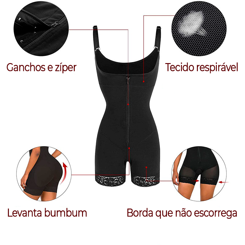 Body modelador e levantador - barriga lisa e bumbum empinado